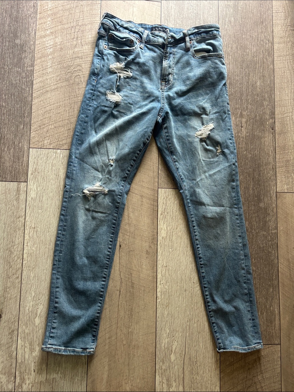 Distressed Men’s Blue Denim Jeans Aeropostale Athletic Skinny